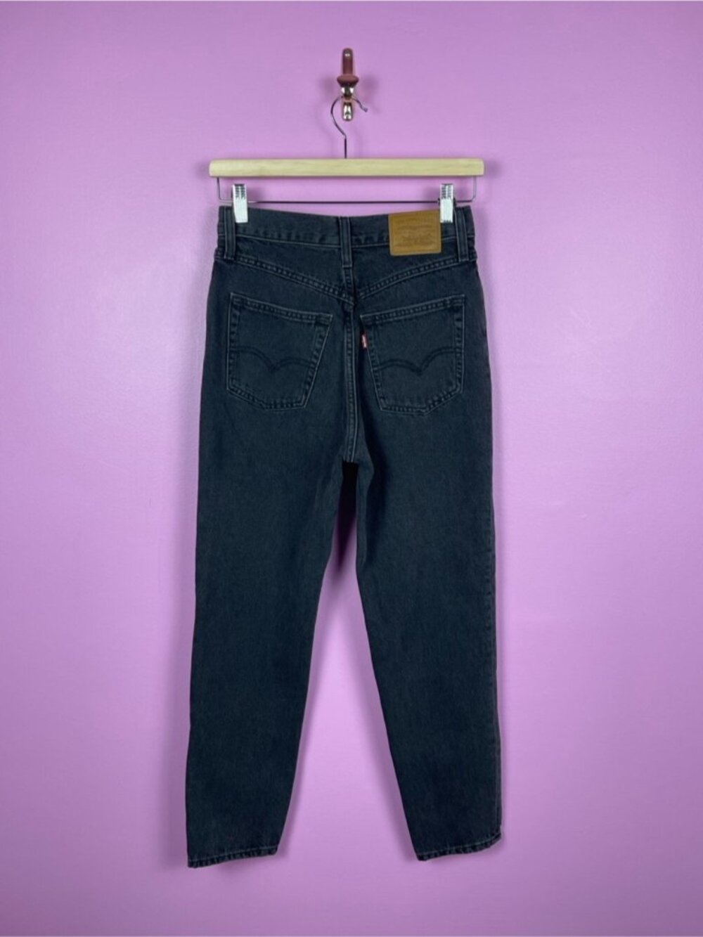 Levi’s Big E 80s Mom Jeans Black High Rise Tapered Women’s 26 - Picture 9 of 13